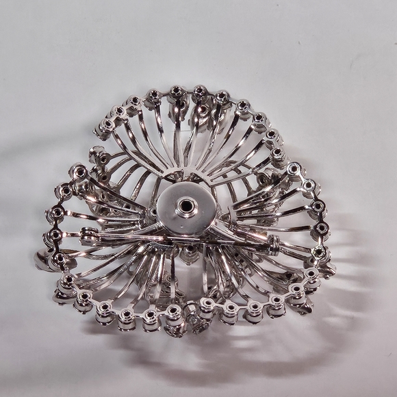 Vintage 1950s Layered Rhinestone Brooch Pin - Picture 2 of 3